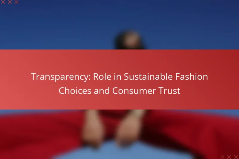 Transparency: Role in Sustainable Fashion Choices and Consumer Trust