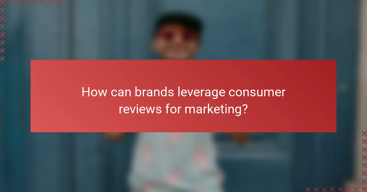 How can brands leverage consumer reviews for marketing?