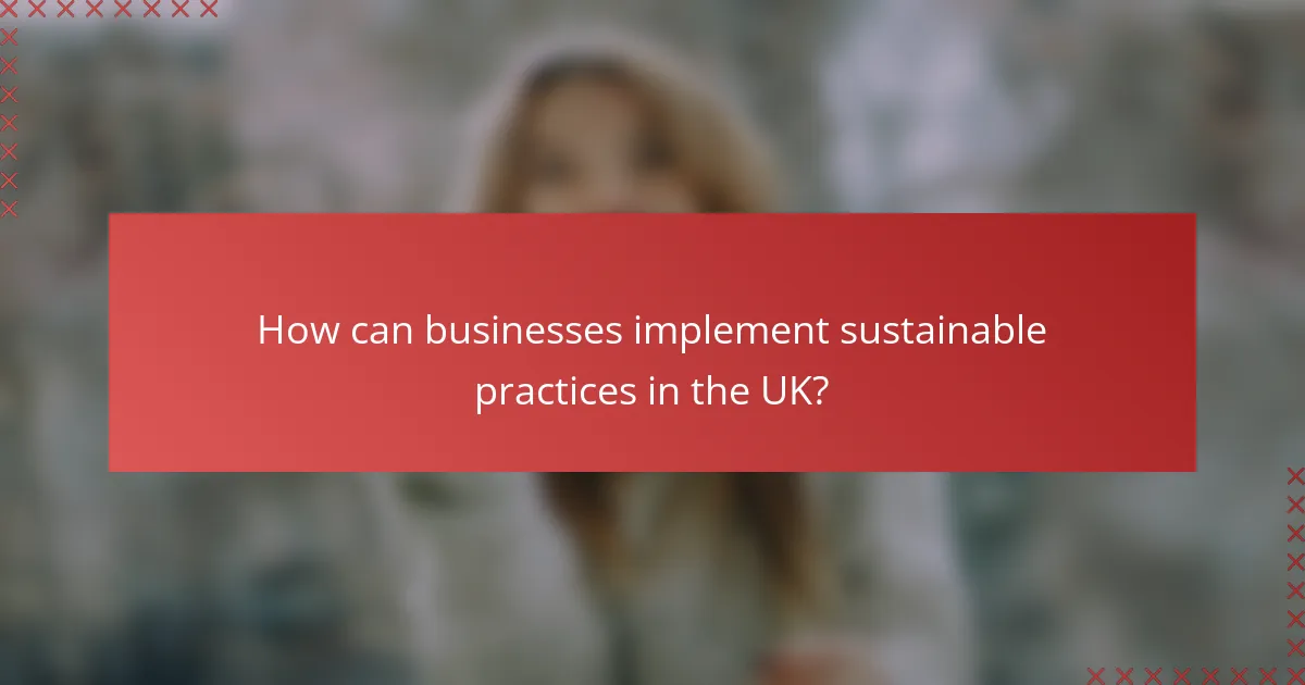How can businesses implement sustainable practices in the UK?