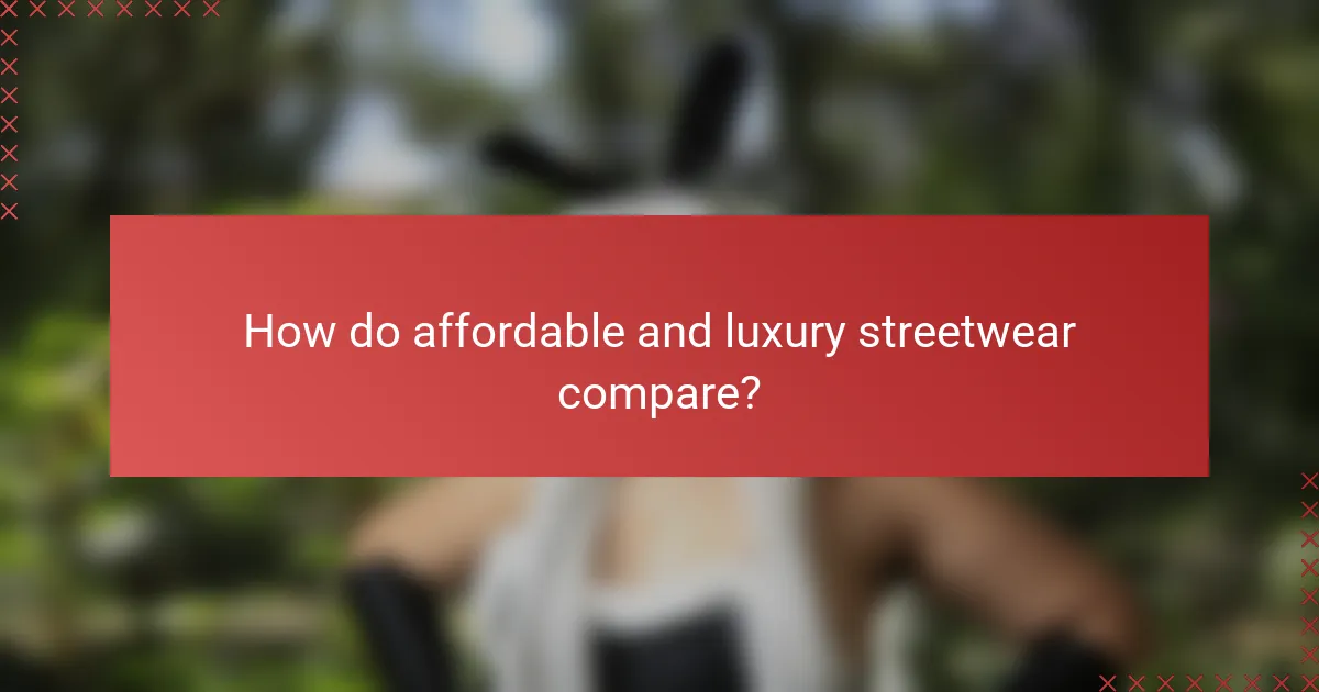 How do affordable and luxury streetwear compare?