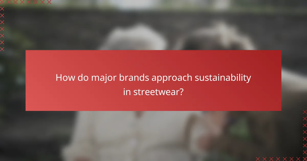How do major brands approach sustainability in streetwear?