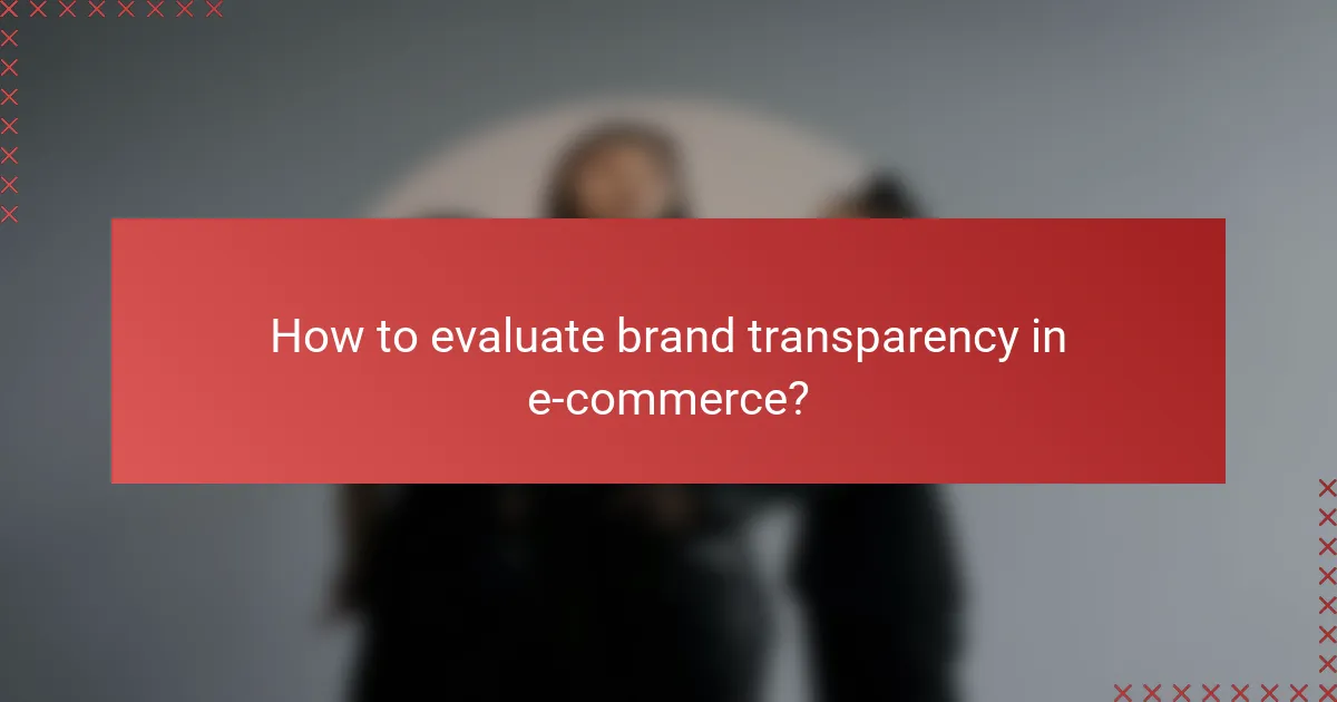 How to evaluate brand transparency in e-commerce?