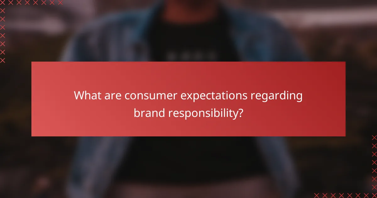 What are consumer expectations regarding brand responsibility?
