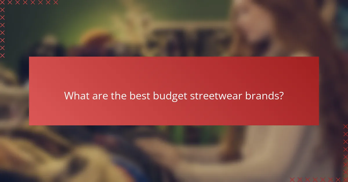 What are the best budget streetwear brands?