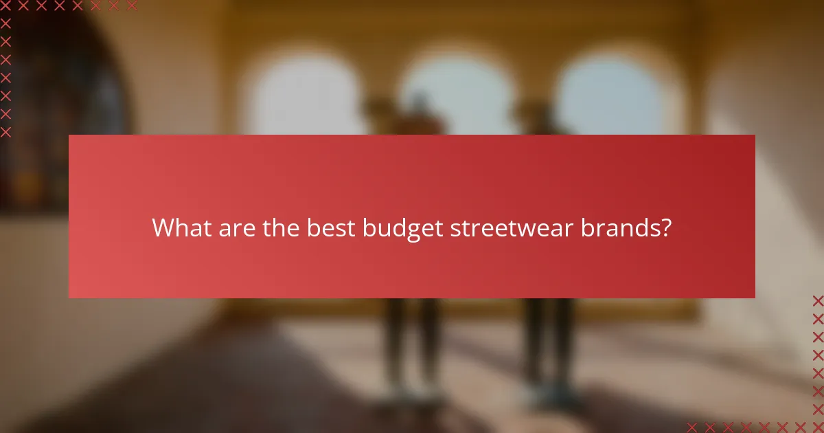 What are the best budget streetwear brands?