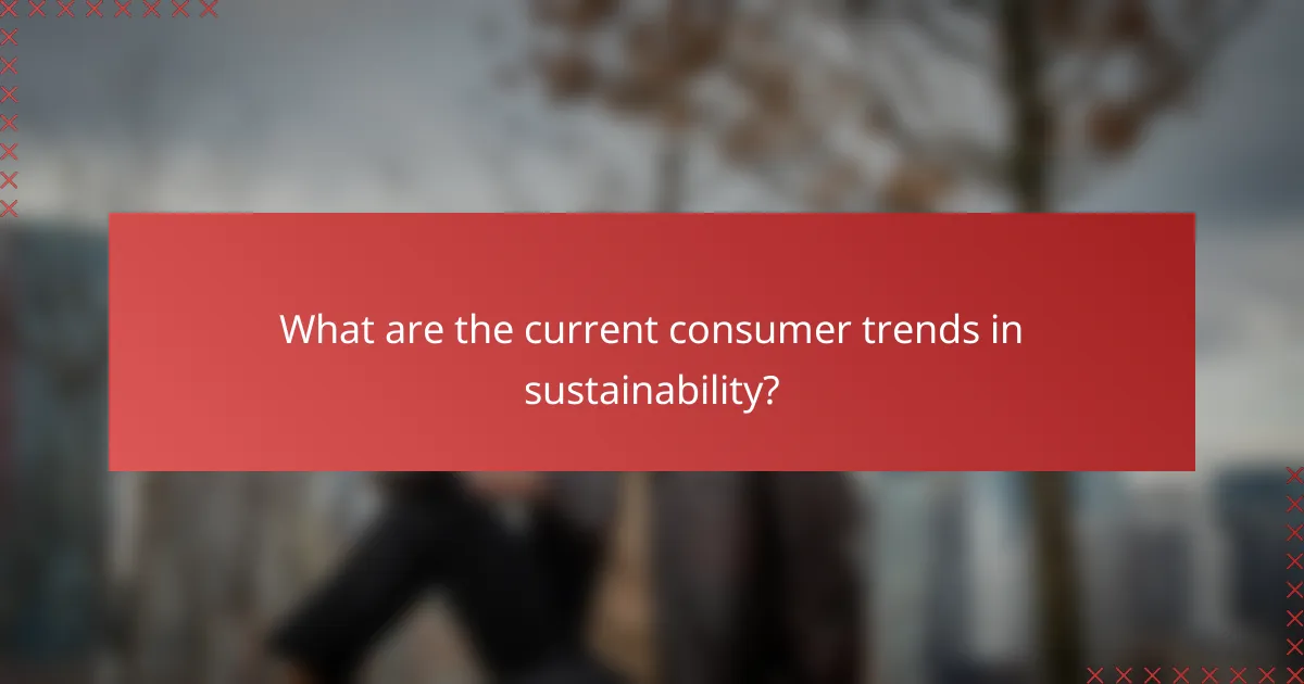 What are the current consumer trends in sustainability?