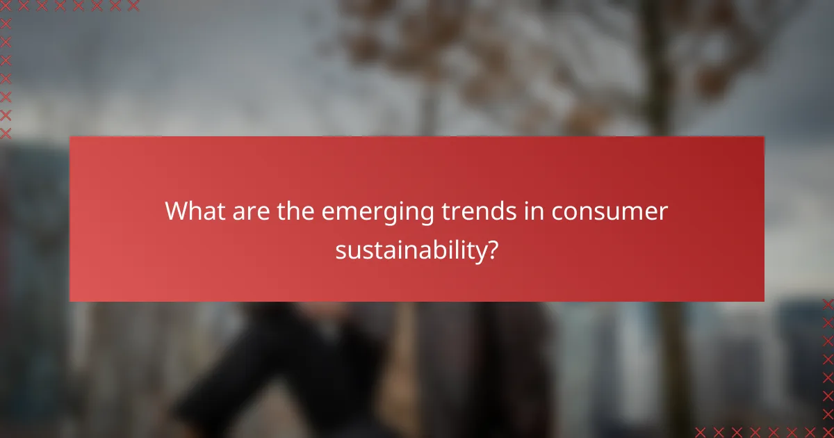 What are the emerging trends in consumer sustainability?