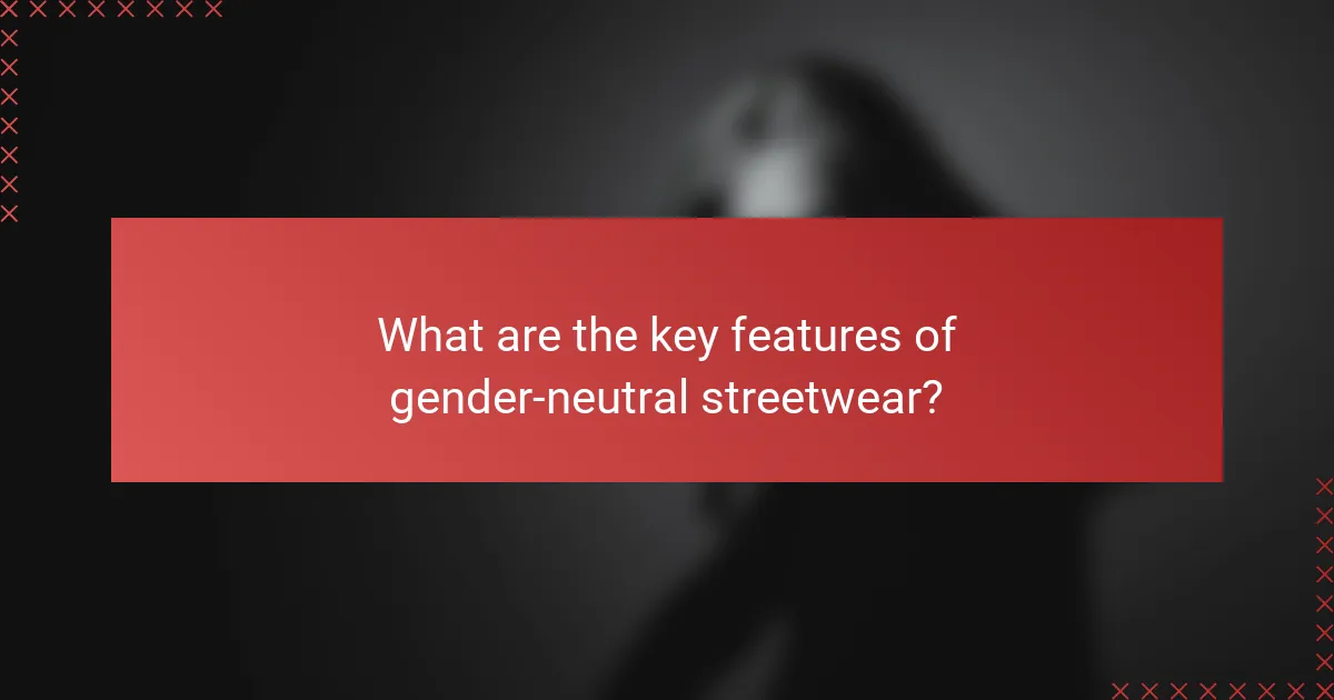 What are the key features of gender-neutral streetwear?