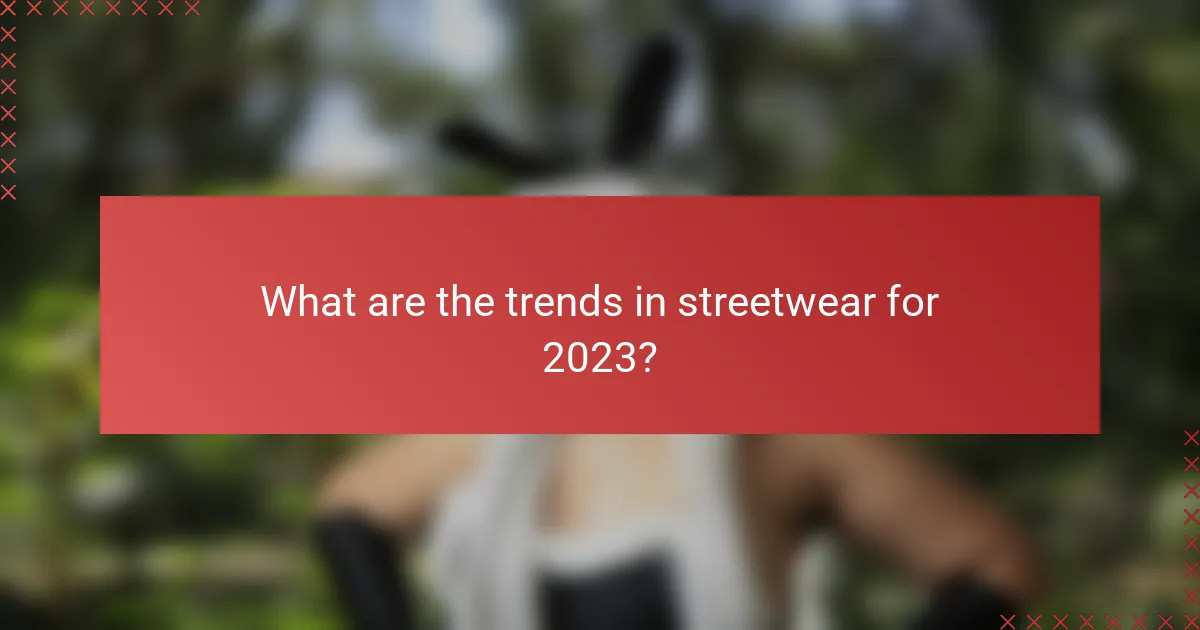 What are the trends in streetwear for 2023?