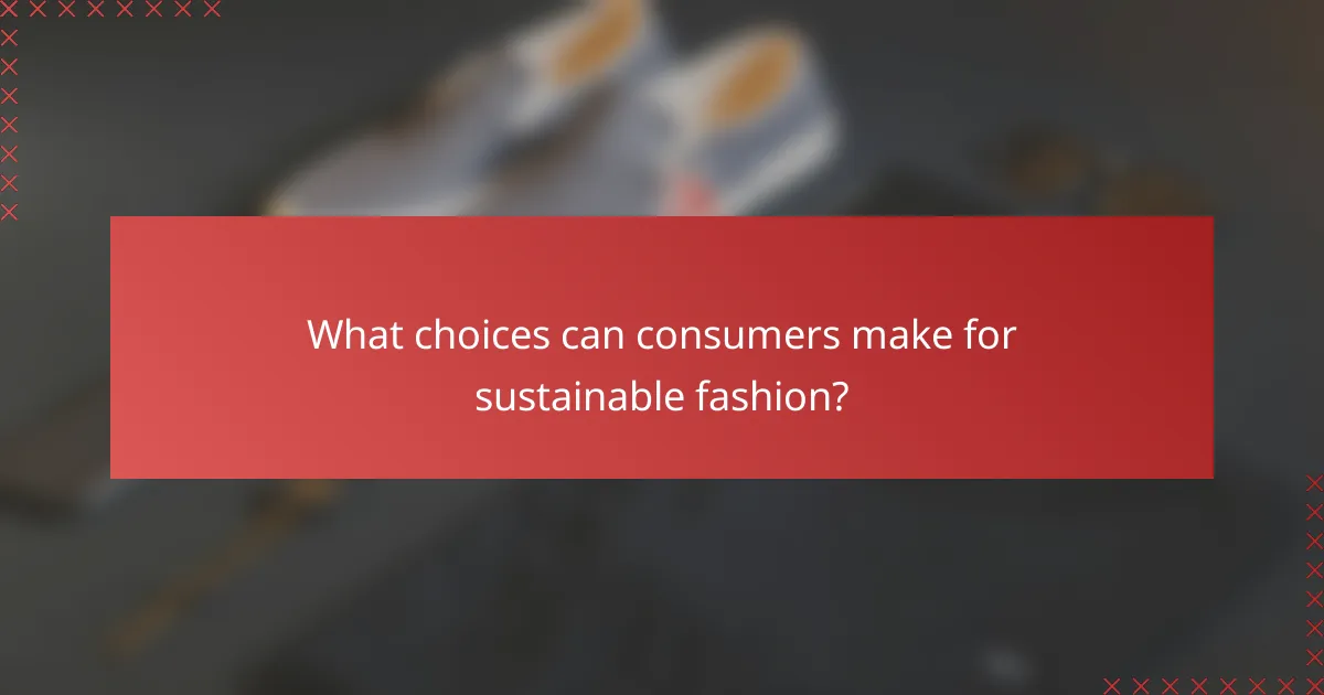 What choices can consumers make for sustainable fashion?