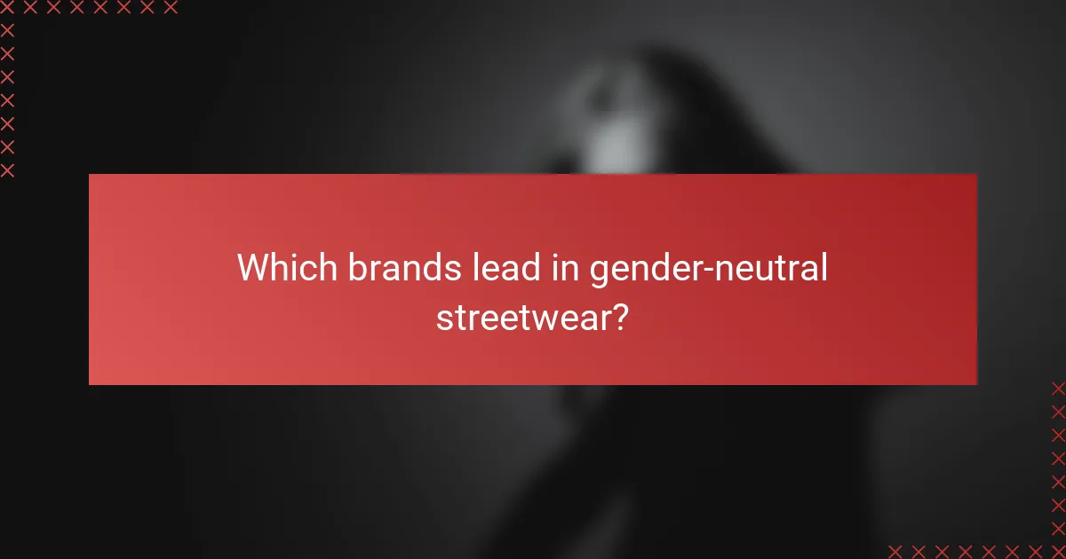 Which brands lead in gender-neutral streetwear?