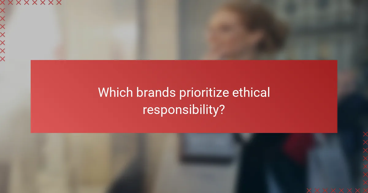 Which brands prioritize ethical responsibility?